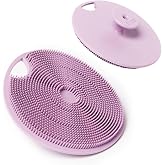 Boie USA Body Scrubber with Handle - Hygienic, Exfoliating Loofah Alternative - Feels Like Silicone Scrubber Gentle on Sensitive Skin, Hypoallergenic, BPA &amp; Latex-Free, Made in the USA (Purple)