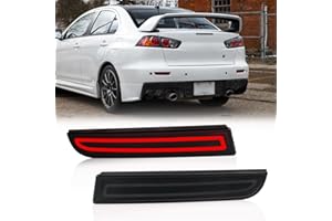 AFOGGEST LED Rear Reflector Lights For Mitsubishi Lancer 2008-2017 Evolution X Outlander Rear Bumper Brake Lamp with Sequenti