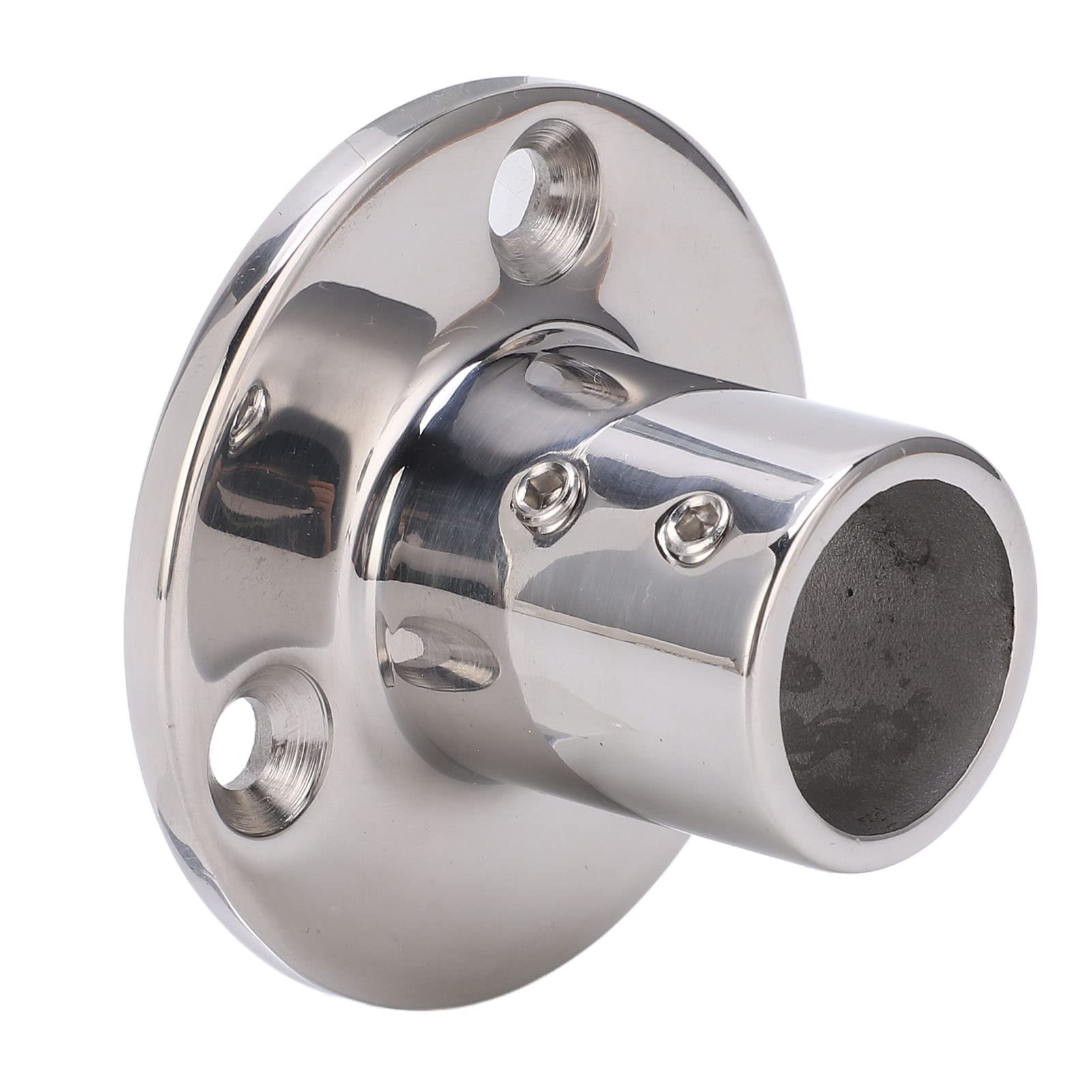 Hand Rail Round Base, 316 Stainless Steel Boat Handrail Round Base Fitting Marine Hardware Accessory Boat Hand Railing Fittings for 25mm/1in Tube Deck Hardware Hand Rail Fittings(90°)