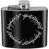 THE LORD OF THE RINGS Mordor Script Stainless Steel 5oz Hip Drink Kidney Flask