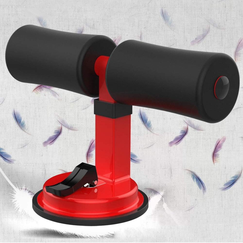 Sit-ups Assistant Device, Fitness Portable Sit-Up Bar Sucker Abdomen Healthy Gym Lose Weight Body (Black+Red)