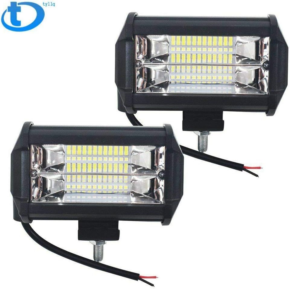 2X 5" CREE LED Pod Work RV Light Bar Flood Beam OffRoad Driving Fog Lights 12V