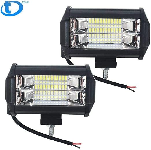 2X 5" CREE LED Pod Work RV Light Bar Flood Beam OffRoad