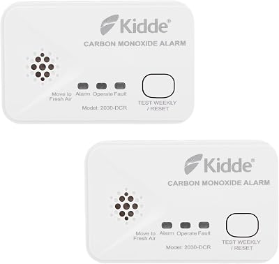 Kidde 2030-DCR Compact 10 Year CO Alarm with AA Batteries 2 Pack