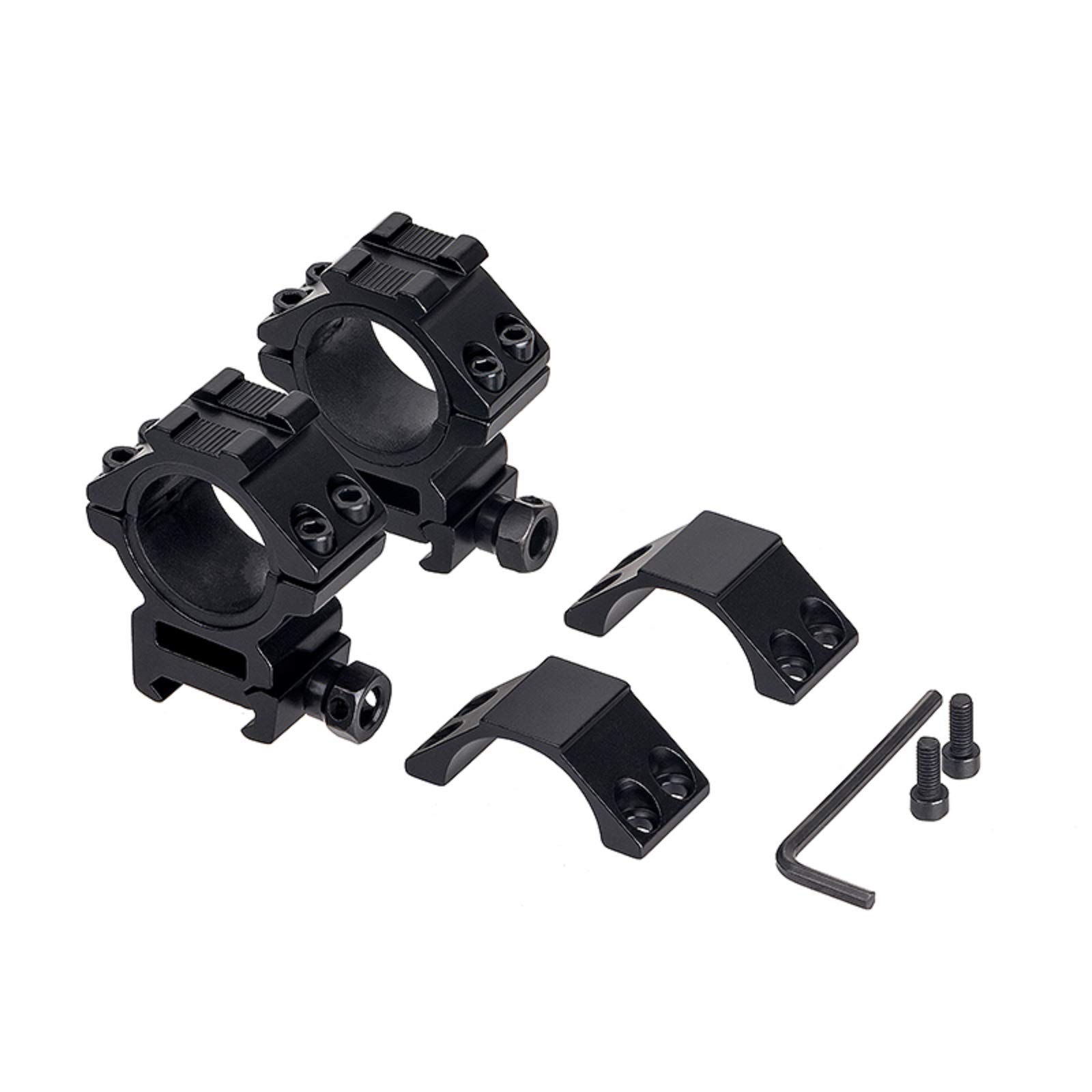 FOCUHUNTER Medium Profile 1" Scope Rings - 30mm/25.4mm Scope Mount Adapter 20mm Weaver/Picatinny Rail