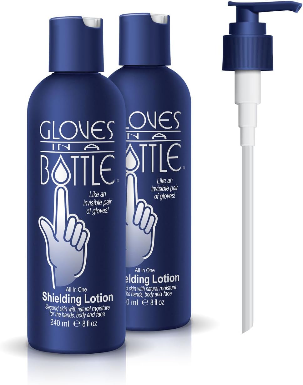 2 x Gloves in a Bottle Moisturising Shielding Lotion 240ml + 1 Pump