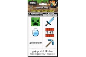 Unique Minecraft Temporary Tattoos, 24Ct