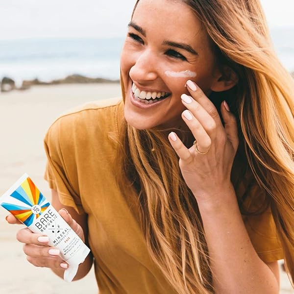 BARE REPUBLIC MINERAL SUNSCREEN SPF 70 SUNBLOCK FACE LOTION, ENRICHED WITH ANTIOXIDANT-RICH HYDRATORS, 2 FL OZ