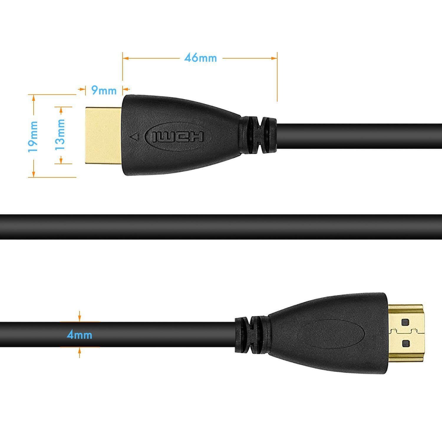 Perlegear HDMI Cable 4 Pack - 6ft High Speed HDMI Cables - Useful 90 Degree Adapter - Long Lasting & Durable - Supports TV, 1080P, 3D, HDTV, Xbox, PS4, Wii, Ethernet, Computer