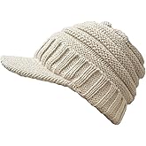 XYIYI Beanie Tail Winter Warm Knit Messy High Bun Ponytail Hats Visor Beanie Cap