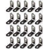 Framing Hardware 1/2 x 1/2 Zinc Plated Steel Corner Brace L Brackets with Screws for Picture Frame Reinforcement and Canvas Mounting - 20 Pack