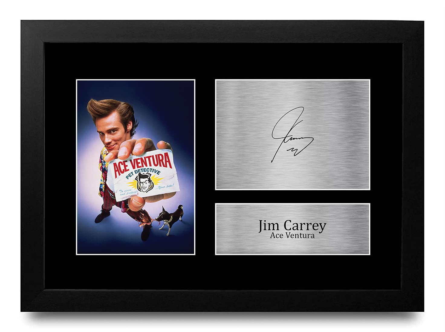 HWC Trading FR A4 Jim Carrey Ace Ventura Pet Detective Gifts Printed Signed Autograph Picture for Movie Memorabilia Fans - A4 Framed