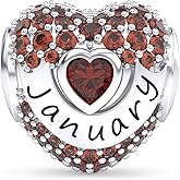 YUVUXE Birthstone Charms Bead Charm for Women Bracelets and Necklaces 925 Sterling Charms for Bracelets Birthday Mother's Day Christmas Jewelry Gifts For Women