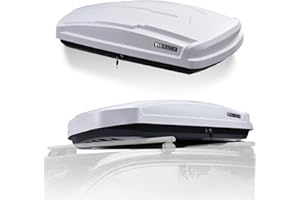 SHINEUX Rooftop Cargo Carrier Hard Shell with Security Keys, Cargo Box, 15.5 Cubic Feet Roof Rack Cargo Carrier, Rainproof Cargo Carrier for Top of Vehicle(Tool-Free Install), White.(B58)