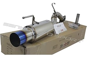 SR*S TUNING SRS Axleback axle back exhaust muffler Compatible/Replacement for 2012-2016 Mitsubishi Lancer DS ES GT Burnt Tip