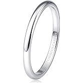 Valentines Day Gifts for Her Him - 2mm 4mm 6mm 8mm Tungsten Wedding Band Rings for Women Men Silver Plated Domed High Polish Stackable Rings Engagement Statement Promise Wedding Band Ring 6-12