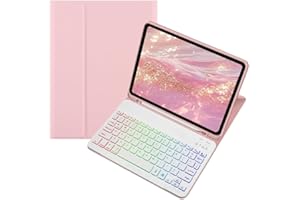 Colorful Backlit Keyboard Case for Galaxy Tab S9 FE+ Plus/Tab S10+ Plus/S9+/S8+/S7+/S7 FE 12.4" Case with Detachable Bluetoot