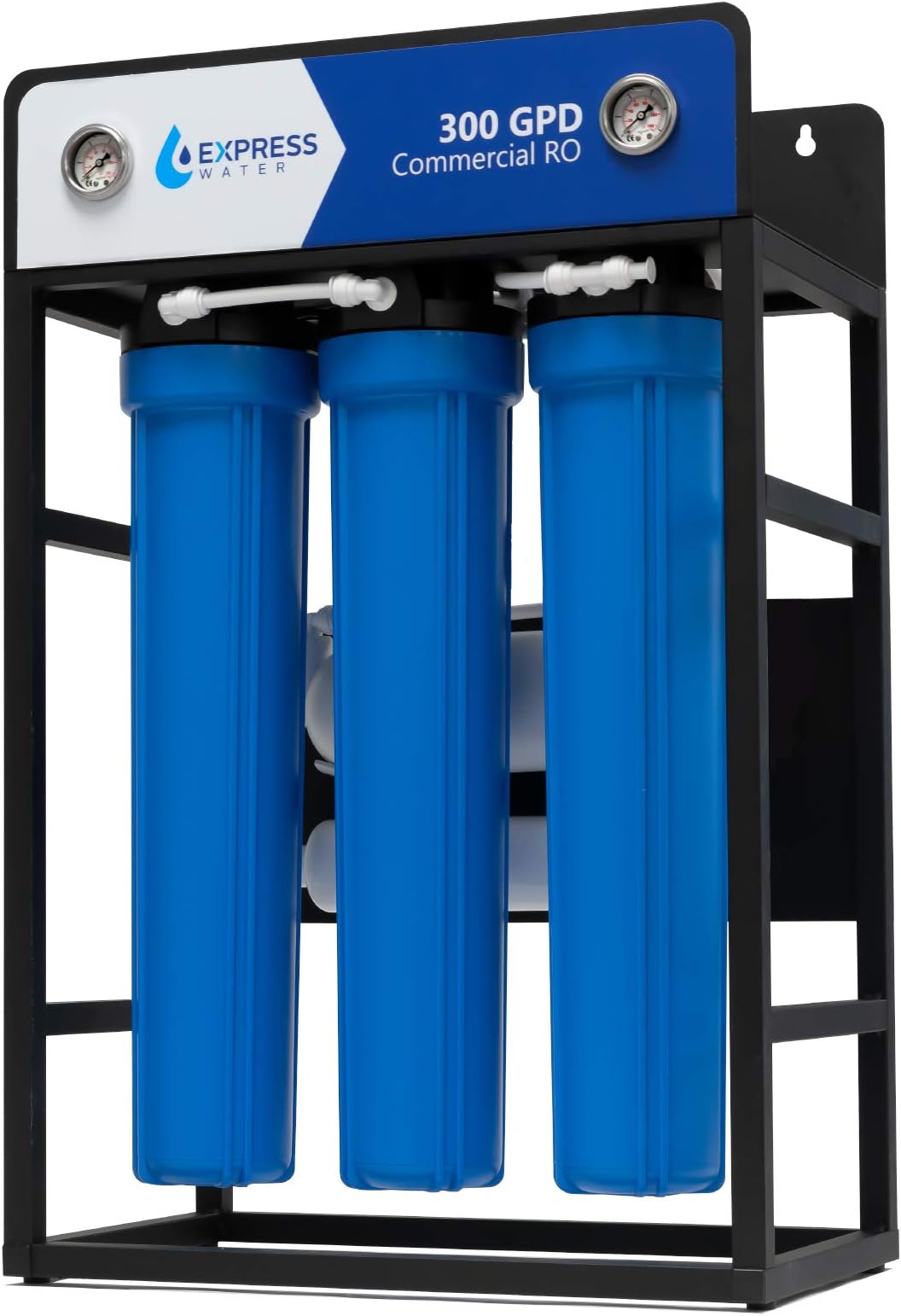 300 GPD Commercial Reverse Osmosis Water Filtration System – 5 Stage High Capacity RO Filtration – Includes Pre-Filters, Pressure Pump, Controller, Gauges, and RO Membrane