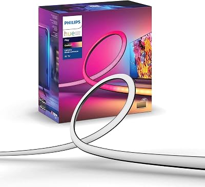 Play Gradient - Fita LED inteligente, luz branca e luzes coloridas, fita inteligente de 55 polegadas, sincronização com o conteúdo do ecrã, compatível com Alexa e Google Home