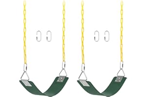 AGPTEK 2 Pack Swing Sets, Swing Seat with 167.6 CM Anti-Rust Chains Thermoplastic Coated, Cushion Accessories Replacement wit