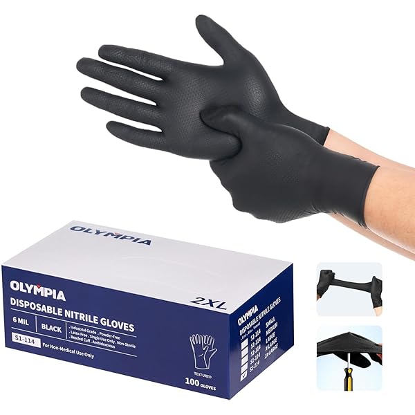 Amazon.com: The Safety Zone Black Nitrile Powder Free Gloves, M
