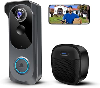 KAMEP Wireless Video Doorbell 1080P Camera Chime Night Vision IP66 Battery