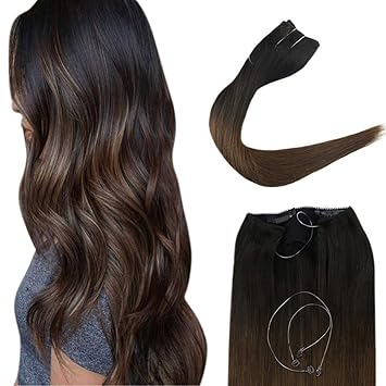 Amazon Com You Shine Secret Halo Human Hair Extensions Color 1b