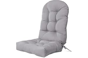 RULAER Adirondack Chair Cushion,Non-Slip Rocking Chair Cushion,44×19×4 Ince Patio with Ties Back,Waterproof Seat Cushion (Light Gray(TPU))