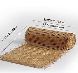 Plastic Rattan Cane Webbing 16"×40", Coffee Color