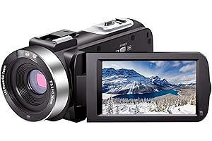 SEREE Video Camera Camcorder Full HD 1080P 30FPS 24.0 MP IR Night Vision Vlogging Camera Recorder 3.0 Inch IPS Screen 16X Zoom Camcorders Camera Remote Control with 2 Batteries