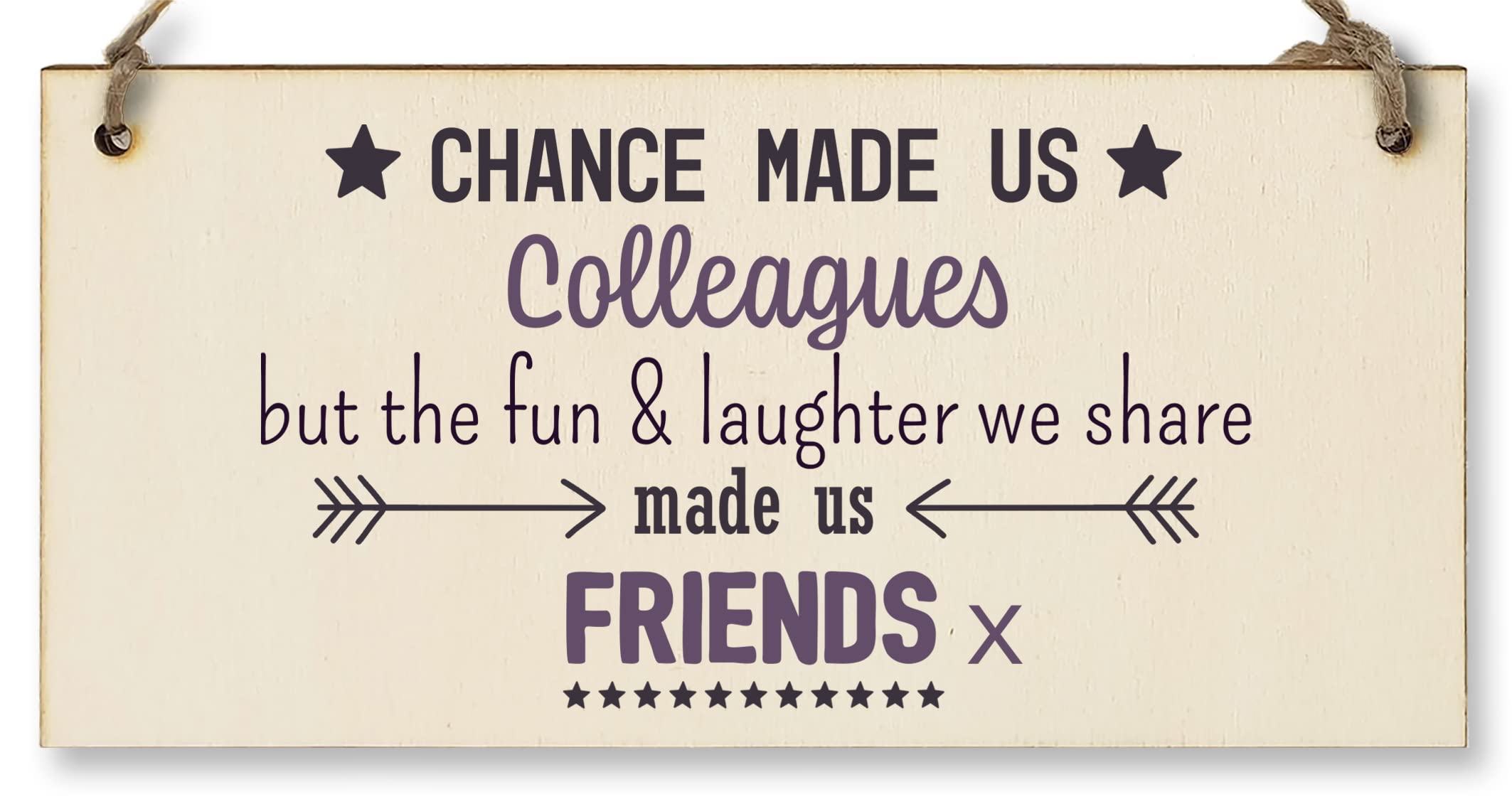 Handmade Wooden Hanging Wall Plaque Chance Made Us Colleagues Fun and Laughter Friends Workmate Leaving Gift