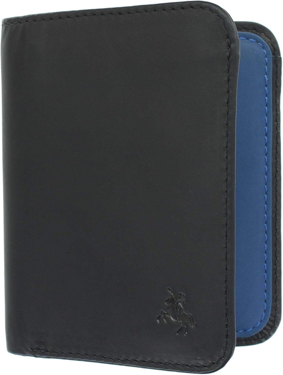 VISCONTI Slim Collection Lank Leather Wallet with RFID and Tap and Go VSL34 Black/Cobalt - Image 3
