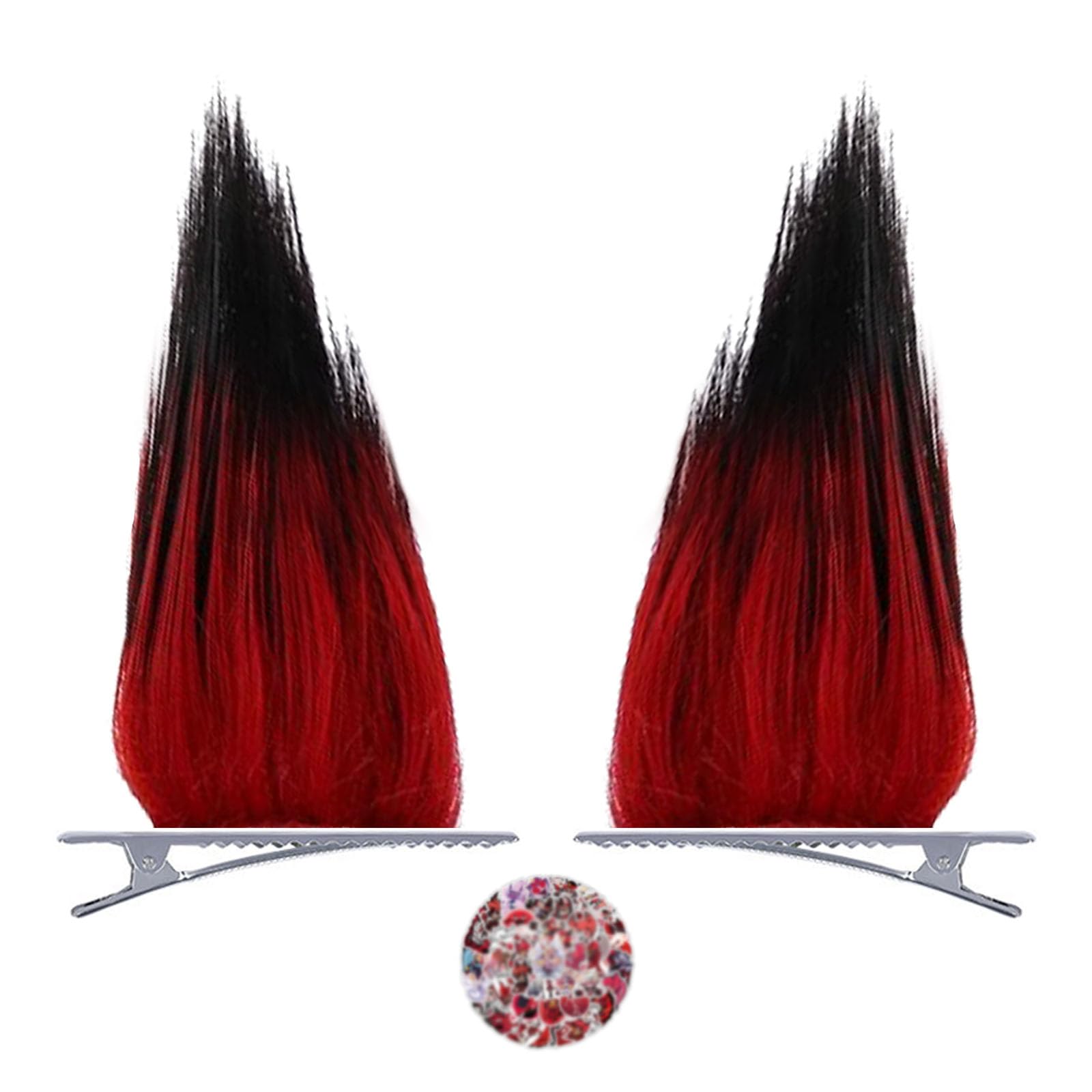 Alastor Hair Clip Hazbi. Hotel Anime Wig Clip Costume Black Headwear Hair Accessories 11 Pcs (Ears)