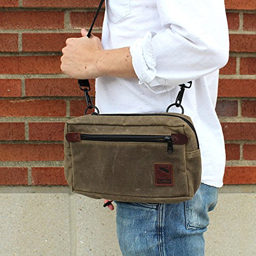 NutSac ManBag, Dammit Small Mens Bag In Waxed Canvas And Leather