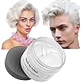 Temporary Hair Color Wax Dye,Hair Spray Color, Natural Hair Wax Color, Kids Temporay Hair Wax Dye Ash for Halloween Cosplay,Party,Masquerade (White, 120g)