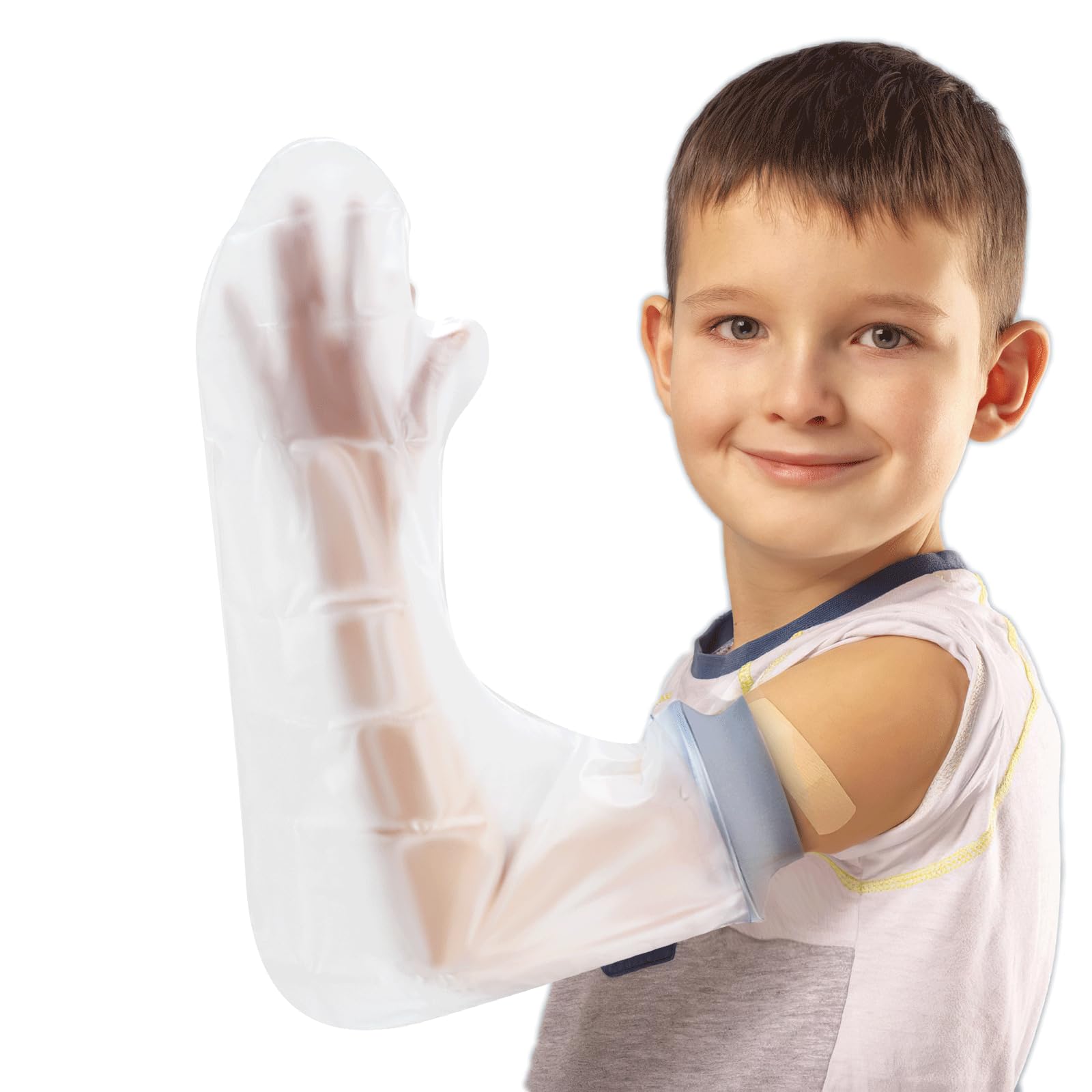 Photo 1 of Waterproof Full Arm Cast Covers for Shower Kids - Available in 3 Sizes|Reusable Child Long Arm Cast Sleeve Bag Covers- Watertight Protection for Wounded Elbow Wrist Hand Finger Forearm (Size:L)