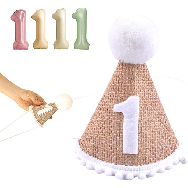 Ins populaire bébé 1er anniversaire fête chapeau qualité lin bébé anniversaire chapeau décorations accessoires