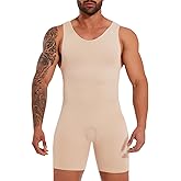 Daytain Mens Full Body Shaper Slimming Compression Bodysuit Shapewear Thigh Slimmer Tummy Control Fajas Para Hombres
