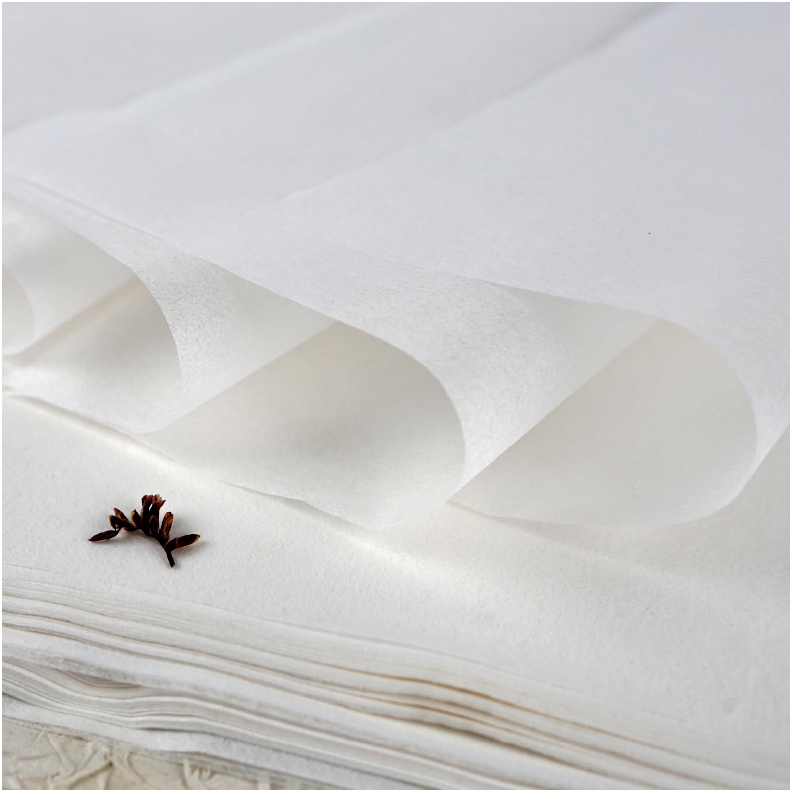 Photo 1 of 100 Sheets Luminous White Gampi Rice Paper, 9.4 x 15.7”, Handmade Translucent Cicada Wing Art Paper, Strong & Smooth Thin Fiber for Botanical Tracing, Calligraphy, Decoupage and Wedding Crafts
