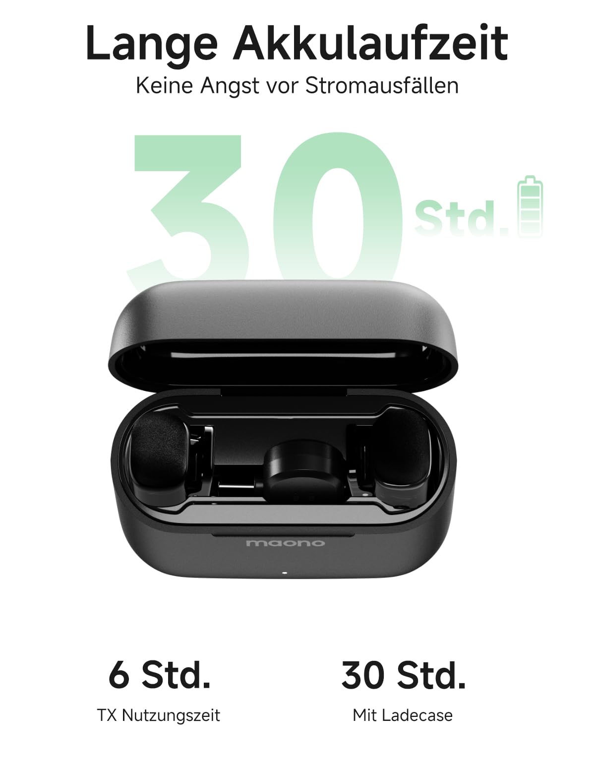 MAONO Kabelloses Handy Mikrofon - USB-C Wireless Mini Mikrofon für iPhone 17/16/15 Android, 4 Level Rauschunterdrückung, KI Stimmenwechsel, 30h Laufzeit, Mic für Vlog, YouTube, Aufnahmen, Wave T1 Mini 6