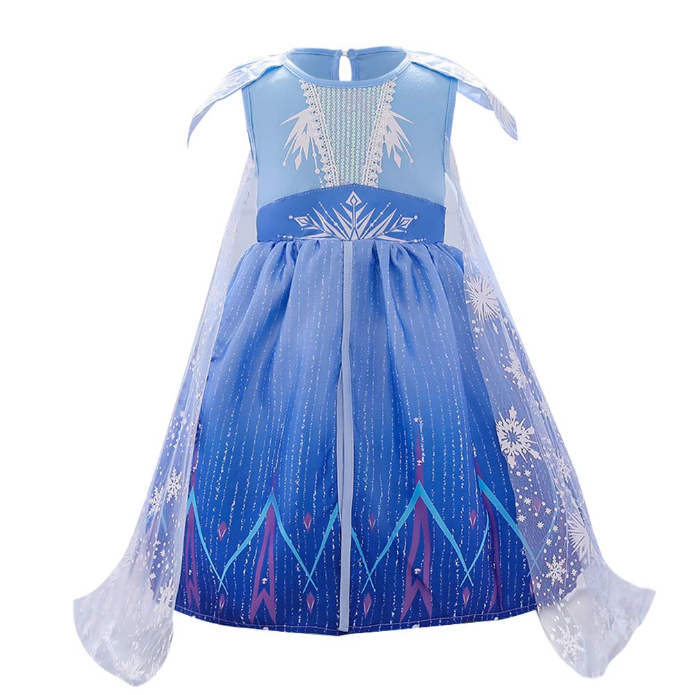 FYMNSI Infant Baby Girl Elsa Costume Ice Snow Queen Halloween Party Fancy Dress Up Carnival Cosplay First Birthday Outfit Photo Props for 6 Months - 4 Years