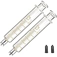 Gufastoe 2 Pack Glass Syringes with Caps 10ml for Laboratory
