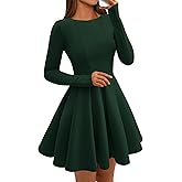 BTFBM Spring Dresses for Women 2026 Long Sleeve High Waist Pleated Flowy Aline Party Wedding Guest Dress Business Casual