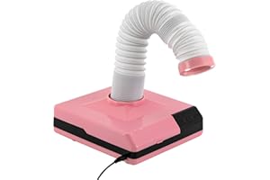 DNYIOVPL Nail Dust Collector, 60W 2 in 1 Powerful Mini Desktop Vacuum Cleaner, Dental Polishing Dust Collector, Dust Suction Machine with Large Caliber Vacuum Cleaner Hose for Dental Lab Nail Salon (Pink)