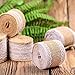 Whaline 473 Inches Burlap Ribbon Roll with White Lace Craft Ribbon Roll for DIY, Home Decor and Gift Wrap, 6 Rolls