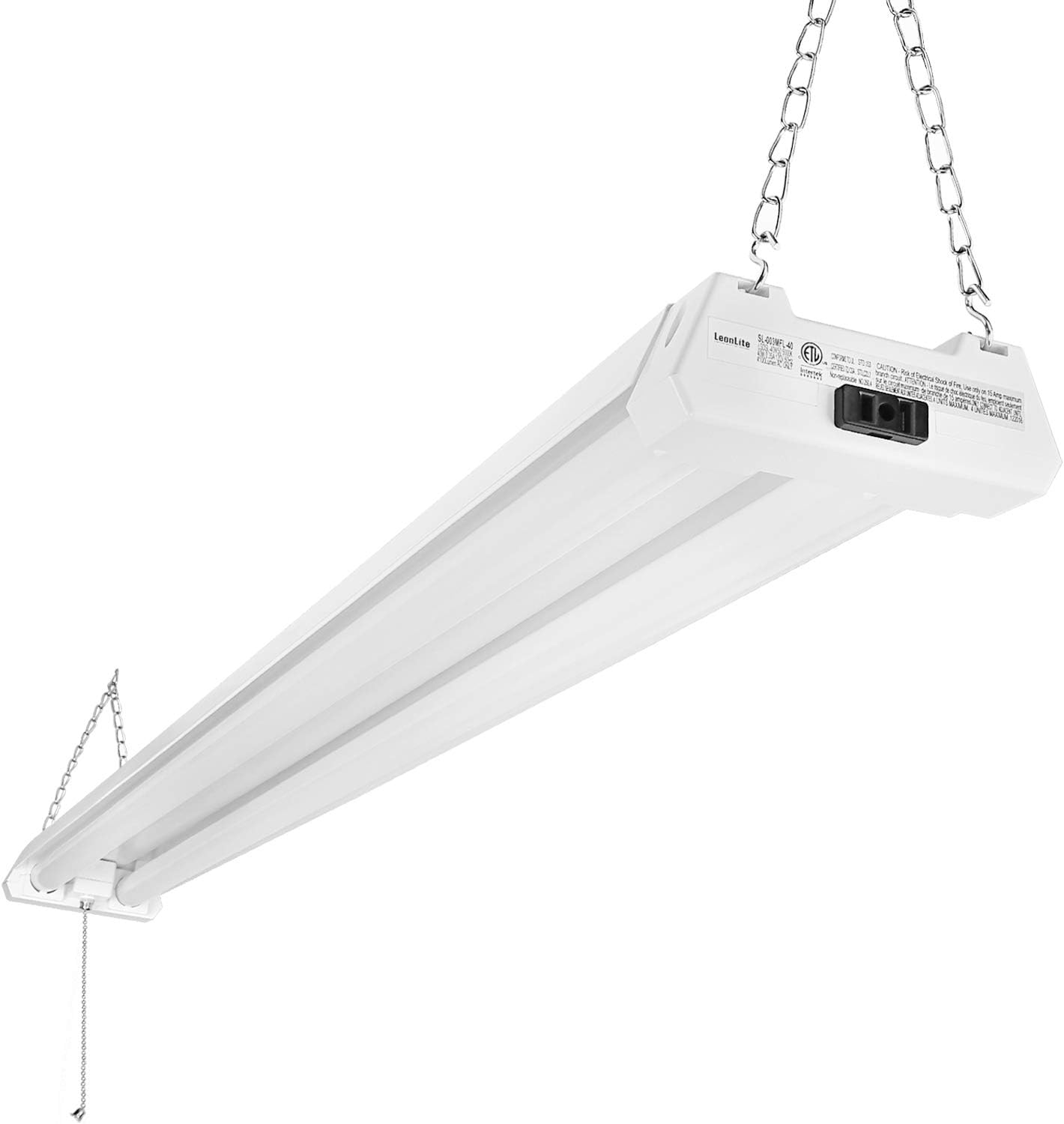LEONLITE 4ft 40W Linkable LED Utility Shop Light, 4100 Lumens, Energy Star & ETL Listed, Double
