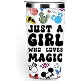 Inspired Cartoon Mouse Tumbler, Magic Mouse Lovers Coffee Mug Animal Lovers Gifts for Women Girls Friends Friendship Birthday Christmas 20 oz Stainless Steel Travel Thermos Insulated Cup