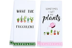 LXOMILL Funny Kitchen Towels, Plant Lover Gifts for Women Gardener, Plant Lady Mom Gifts, Housewarming, Friend Birthday Gift, Succulent Cactus Plant Gifts