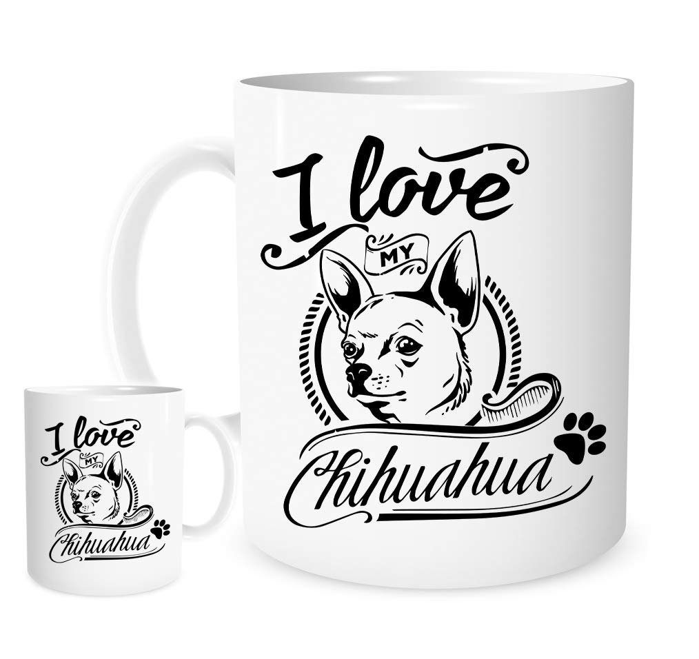 11OZ I Love My Chihuahua Mug,A Lovely Ceramic Gift Mug Featuring A Cute Chilhuahua