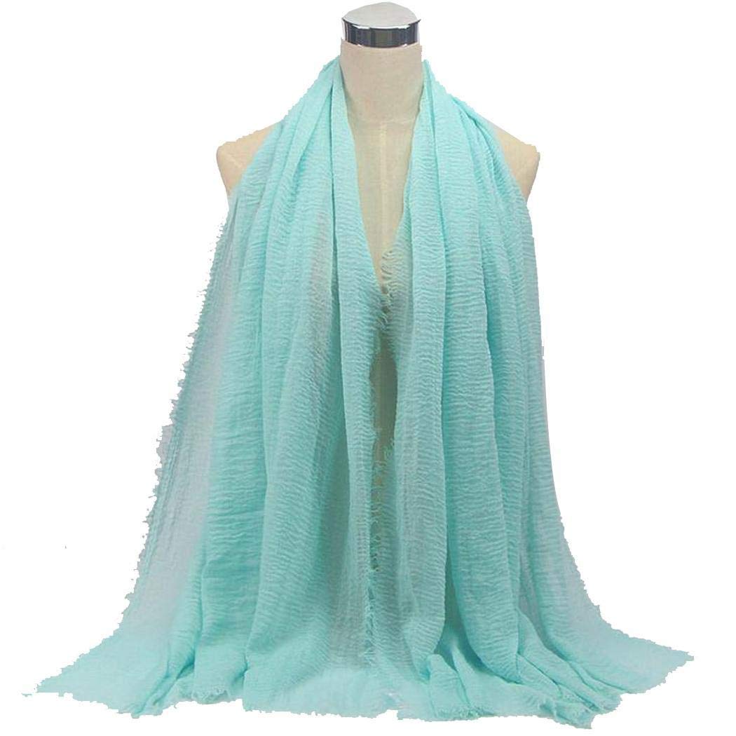 KOKOBUY 1PCS Women Casual Solid Soft Lightweight Cotton Hemp Scarf Scarves Winter Autumn Warm Shawl Blanket Muffler